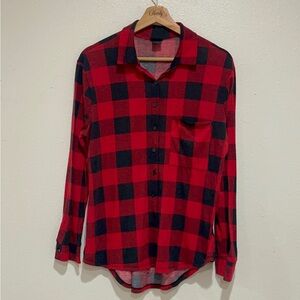 Rue21 Red and Black Checkered Pajama Top